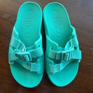 Chaco Kids Turquoise Slide Sandals